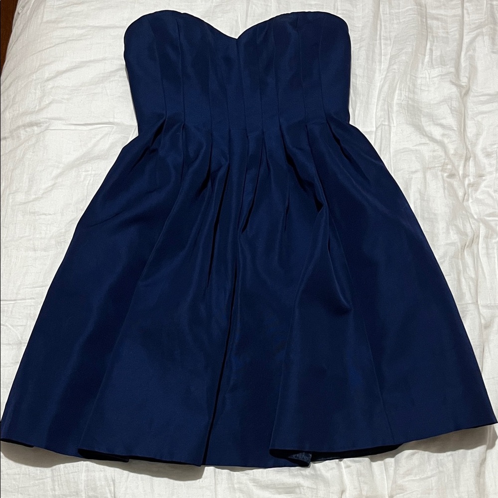 J. Crew Midnight Blue Strapless Dress